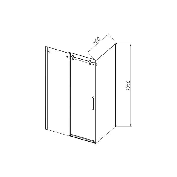 VSR-4CN9014CLДушевой уголок Como-N VSR-4CN9014CL, 1400*900, хром, стекло прозрачное