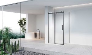 Душевой уголок Como-N VSR-4CN9014CLB, 1400*900, черный, стекло прозрачное