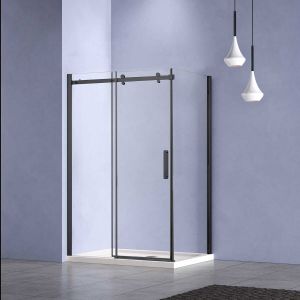 Душевой уголок Como-N VSR-4CN9016CLB, 1600*900, черный, стекло прозрачное