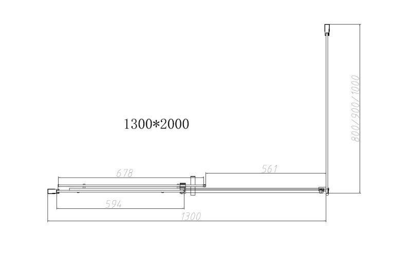 Душевой уголок Dice VSR-4D1013CLB, 1300*1000, черный, стекло прозрачное