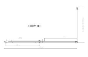 Душевой уголок Dice VSR-4D1016CLB, 1600*1000, черный, стекло прозрачное