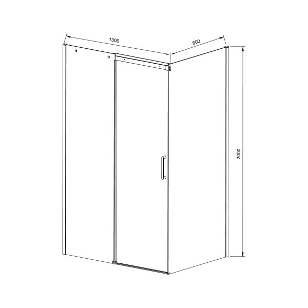 Душевой уголок Dice VSR-4D8013CL, 1300*800, хром, стекло прозрачное