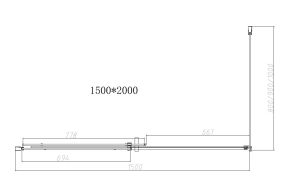 Душевой уголок Dice VSR-4D8015CLGM, 1500*800, вороненая сталь, стекло прозрачное