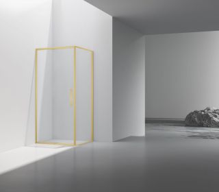 Душевой уголок Vincea Slim 8mm VSR-4SLP9010CLG, 1000*900, брашированное золото, стекло прозрачное