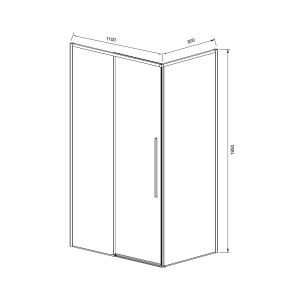 Душевой уголок Slim-N VSR-4SN8011CL, 1100*800, хром, стекло прозрачное