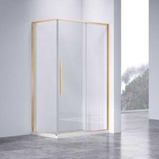 Душевой уголок Vincea Slim-N VSR-4SN8011CLG, 1100*800, брашированное золото, стекло прозрачное