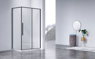 Душевой уголок Vincea Slim-N VSR-4SN8012CLB, 1200*800, черный, стекло прозрачное