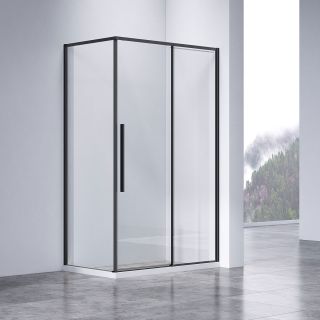 Душевой уголок Vincea Slim-N VSR-4SN8013CLB, 1300*800, черный, стекло прозрачное