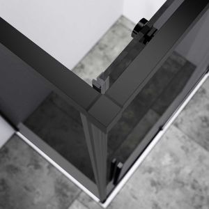 Душевой уголок Slim-N VSR-4SN8014CGB, 1400*800, черный, стекло тонированное