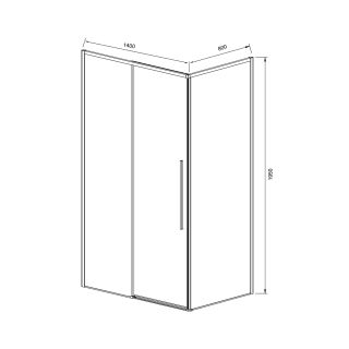 Душевой уголок Vincea Slim-N VSR-4SN8014CLB, 1400*800, черный, стекло прозрачное