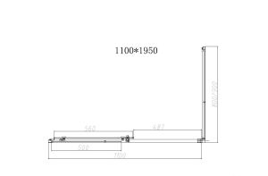 Душевой уголок Slim-N VSR-4SN9011CLG, 1100*900, брашированное золото, стекло прозрачное