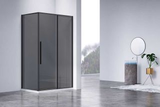 Душевой уголок Vincea Slim-N VSR-4SN9014CGB, 1400*900, черный, стекло тонированное