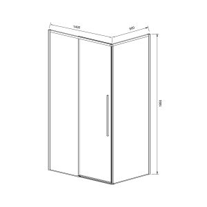 Душевой уголок Slim-N VSR-4SN9014CLG, 1400*900, брашированное золото, стекло прозрачное