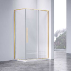 Душевой уголок Slim-N VSR-4SN9014CLG, 1400*900, брашированное золото, стекло прозрачное