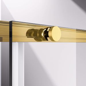 Душевой уголок Slim-N VSR-4SN9014CLG, 1400*900, брашированное золото, стекло прозрачное