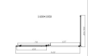 Душевой уголок Slim-N VSR-4SN9014CLGM, 1400*900, вороненая сталь, стекло прозрачное