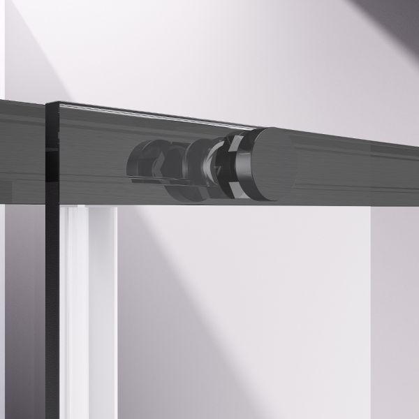 Душевой уголок Slim-N VSR-4SN9014CLGM, 1400*900, вороненая сталь, стекло прозрачное