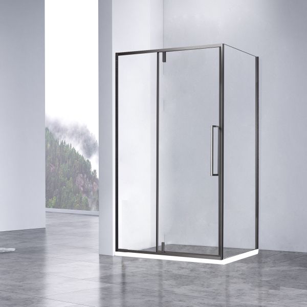 Душевой уголок Slim-N VSR-4SNP1010CLGM, 1000*1000, вороненая сталь, стекло прозрачное