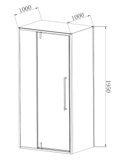 Душевой уголок Vincea Slim-N VSR-4SNP1010CLGM, 1000*1000, вороненая сталь, стекло прозрачное