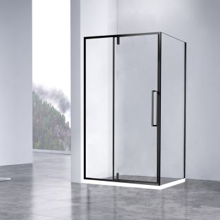 Душевой уголок Vincea Slim-N VSR-4SNP9010CLB, 1000*900, черный, стекло прозрачное
