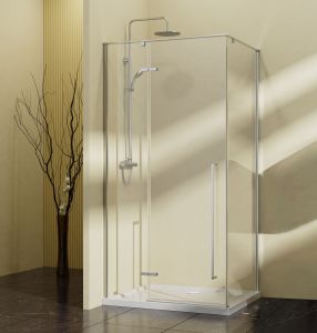 Душевой уголок Slim-N VSR-5SN9010CLB, 1000*900, черный, стекло прозрачное