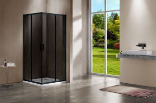 Душевой уголок Vincea Garda VSS-1G1111CGB, 1100*1100, черный, стекло тонированное