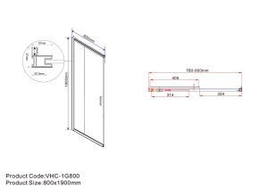 Душевой уголок Garda VSS-1G8010CLG, 1000*800, брашированное золото, стекло прозрачное