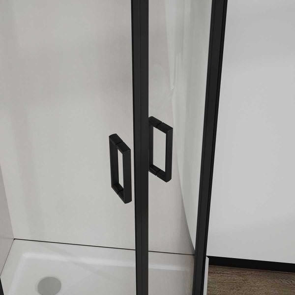 Душевой уголок City VSQ-5CT900CLB, 900*900, черный, стекло прозрачное