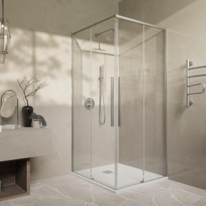 Душевой уголок Slim-N VSS-4SN8010CLBN, 1000*800, брашированный никель, стекло прозрачное