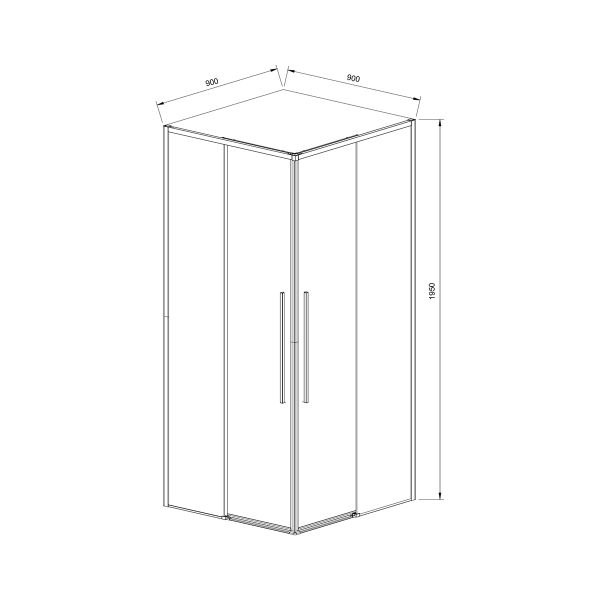 Душевой уголок Slim-N VSS-4SN900CGB, 900*900, черный, стекло тонированное