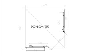 Душевой уголок Slim-N VSS-4SN900CL, 900*900, хром, стекло прозрачное