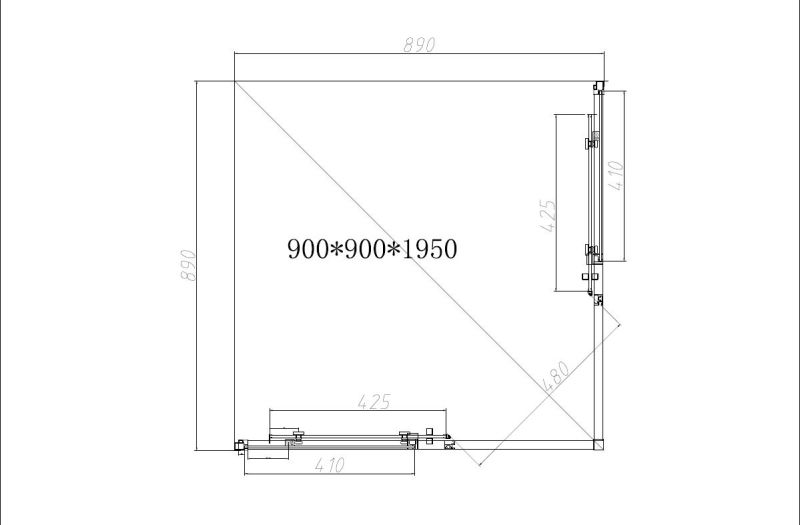 Душевой уголок Slim-N VSS-4SN900CL, 900*900, хром, стекло прозрачное
