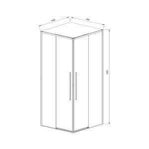 Душевой уголок Slim-N VSS-4SN9010CL, 1000*900, хром, стекло прозрачное