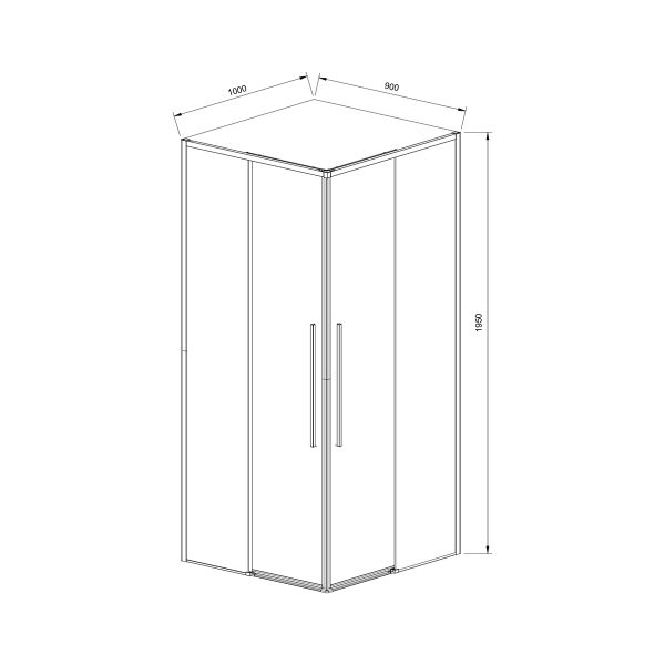 Душевой уголок Slim-N VSS-4SN9010CLBN, 1000*900, брашированный никель, стекло прозрачное