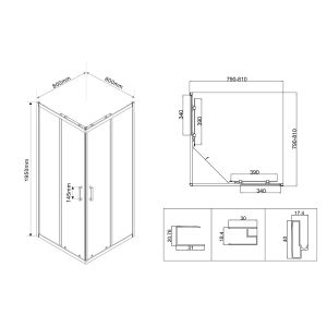 Душевой уголок Vincea City VSS-5CT800MT 80x 80 см