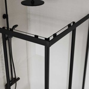 Душевой уголок City VSS-5CT9010CLB, 1000*900, черный, стекло прозрачное