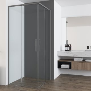 Душевой уголок Vincea Ultima VSS-7UL9010CLGM, 900*1000, вороненая сталь, стекло прозрачное