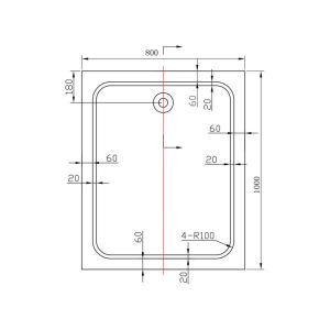 Душевой поддон Vincea VST-2AR-8010 100 x 80 см