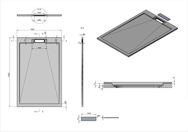 Душевой поддон Vincea VST-4SRL9014W 140 x 90 см