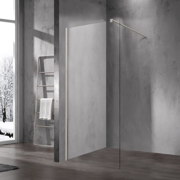 Душевая перегородка Vincea Walk-In VSW-1H120CLBN, 1200*2000, брашированный никель, стекло прозрачное