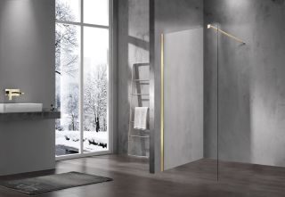 Душевая перегородка Vincea Walk-In VSW-1H600CLG, 600*2000, матовый золотой, стекло прозрачное