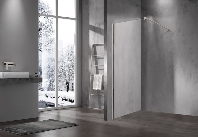 Душевая перегородка Vincea Walk-In VSW-1H900CLBN, 900*2000, брашированный никель, стекло прозрачное