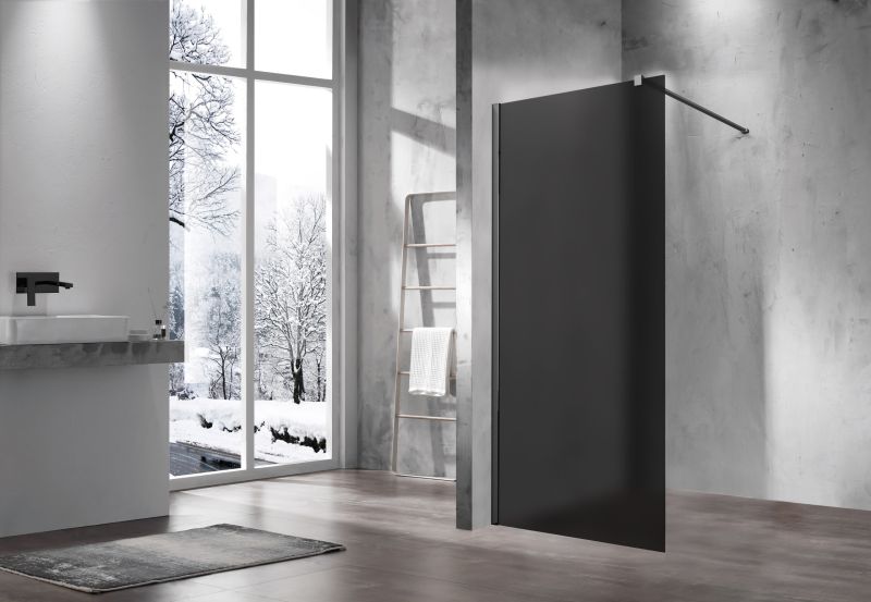 Душевая перегородка Vincea Walk-In VSW-1H900GFGM, 900*2000, вороненая сталь, стекло матовое тонированное