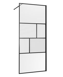 Душевая перегородка Vincea Walk-In VSW-1HC100CFB 100см чёрный матовый стекло прозрачное/рифлёное