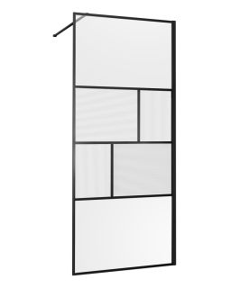 Душевая перегородка Vincea Walk-In VSW-1HC120CFB 120см чёрный матовый стекло прозрачное/рифлёное
