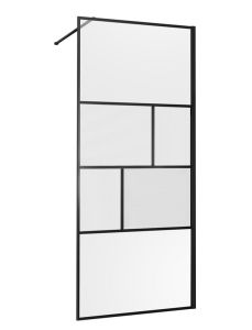 Душевая перегородка Vincea Walk-In VSW-1HC800CFB 80см чёрный матовый прозрачное/рифлёное