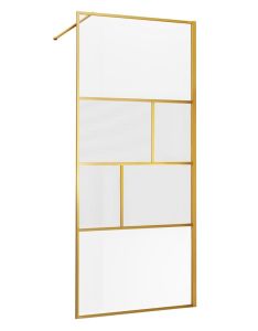 Душевая перегородка Vincea Walk-In VSW-1HC120CFBG 120см брашированное золото стекло прозрачное/рифлёное