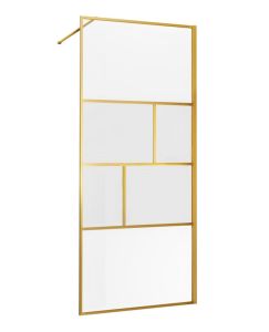 Душевая перегородка Vincea Walk-In VSW-1HC900CFBG 90см брашированное золото прозрачное/рифлёное