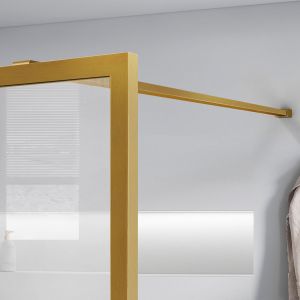 Душевая перегородка Vincea Walk-In VSW-1HC900CFBG 90см брашированное золото прозрачное/рифлёное