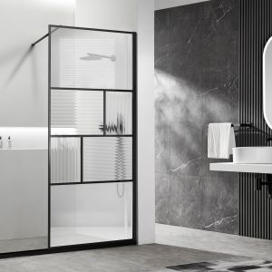 Душевая перегородка Vincea Walk-In HP Art VSW-1HC900CFB профиль матовый черный стекло рифленое